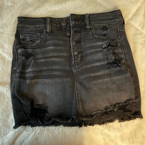 Black American Eagle Denim Skirt - Picture 3 of 4